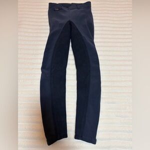 Irideon Riding Pants Women’s Large Long Blue Full Suede Pull On Equestrian Horse